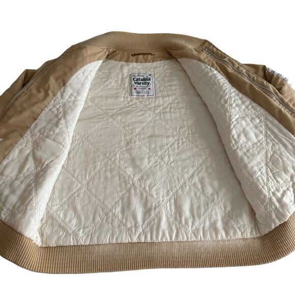 VTG Catalina Varsity 1978–83 Beige USA Bomber Workwear Jacket Utility Retro 44 - Picture 4 of 10